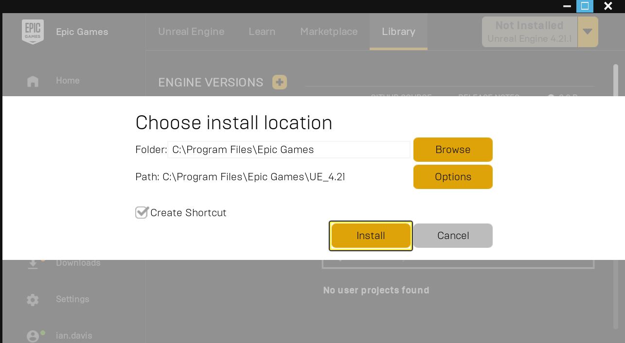 Percorso di installazione Unreal Engine 4 download come scaricare ed installare Unreal Engine