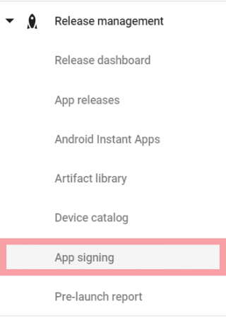 In Google Play Release management select App signing to get the certificate of your game