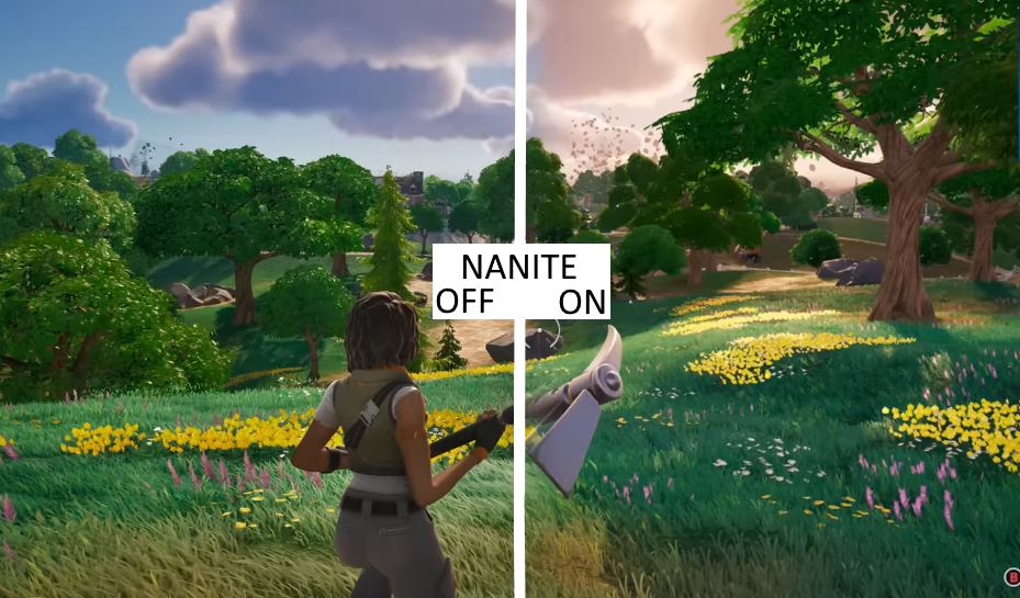 Nanite Unreal Engine 5 - Fortnite Esempio