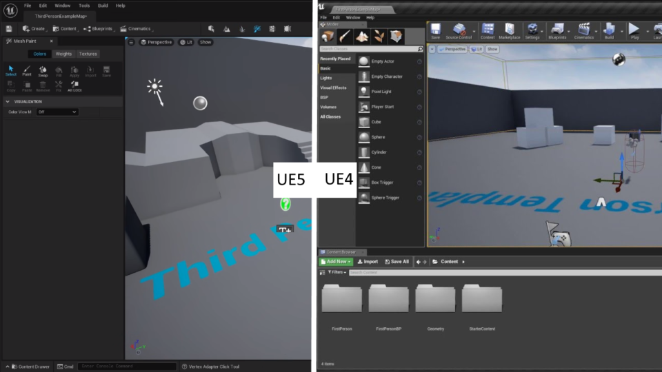 difference between Unreal Engine 4 and 5 (UE4 e UE5)