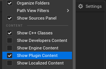ue5 show plugin content