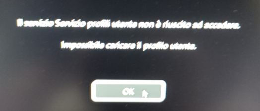Il servizio Servizio profili utenti non è riuscito ad accedere. Impossibile caricare il profilo utente. Errore Windows.